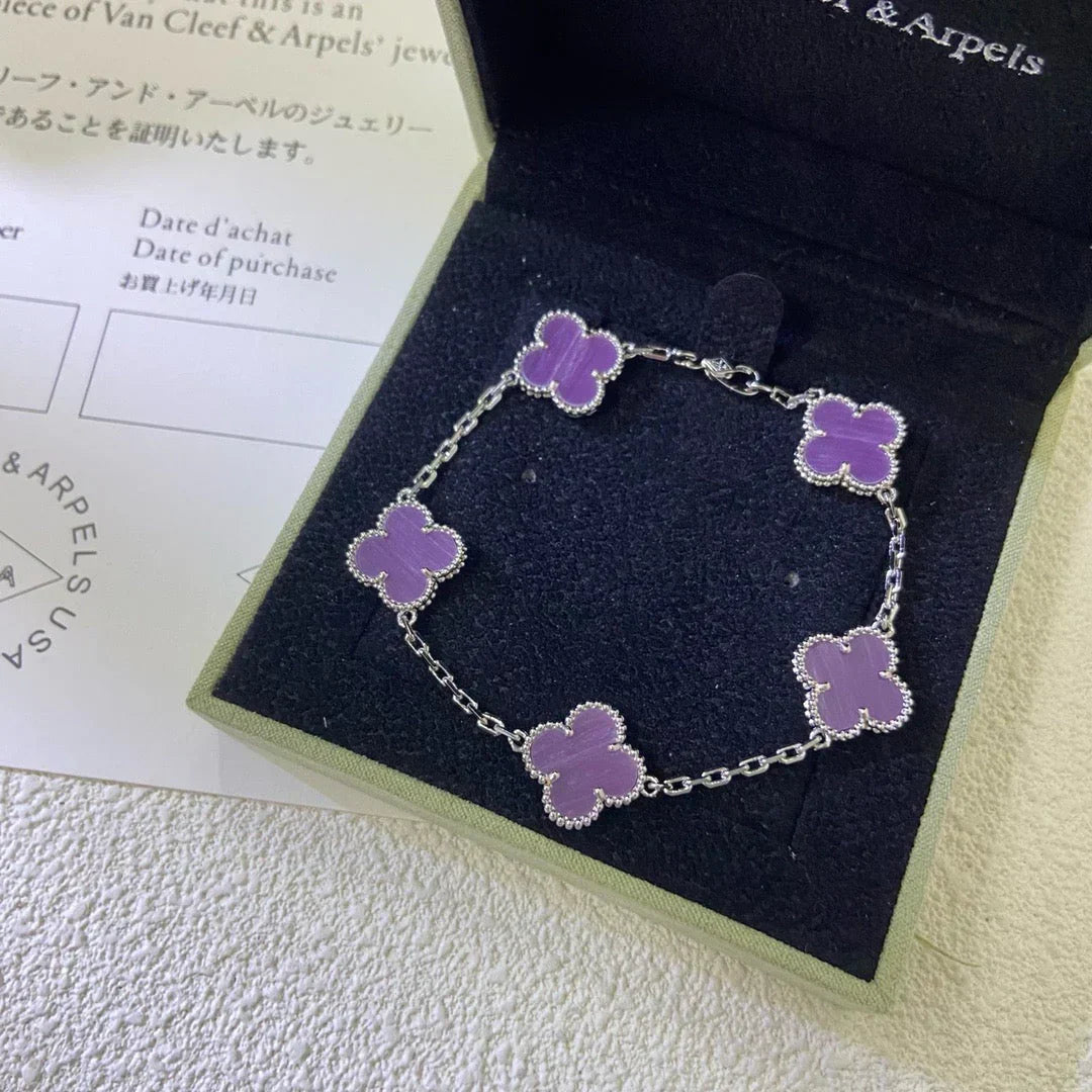 [Mysitc ]New  CLOVER 5 MOTIF VIOLET BRACELET COLLECTION