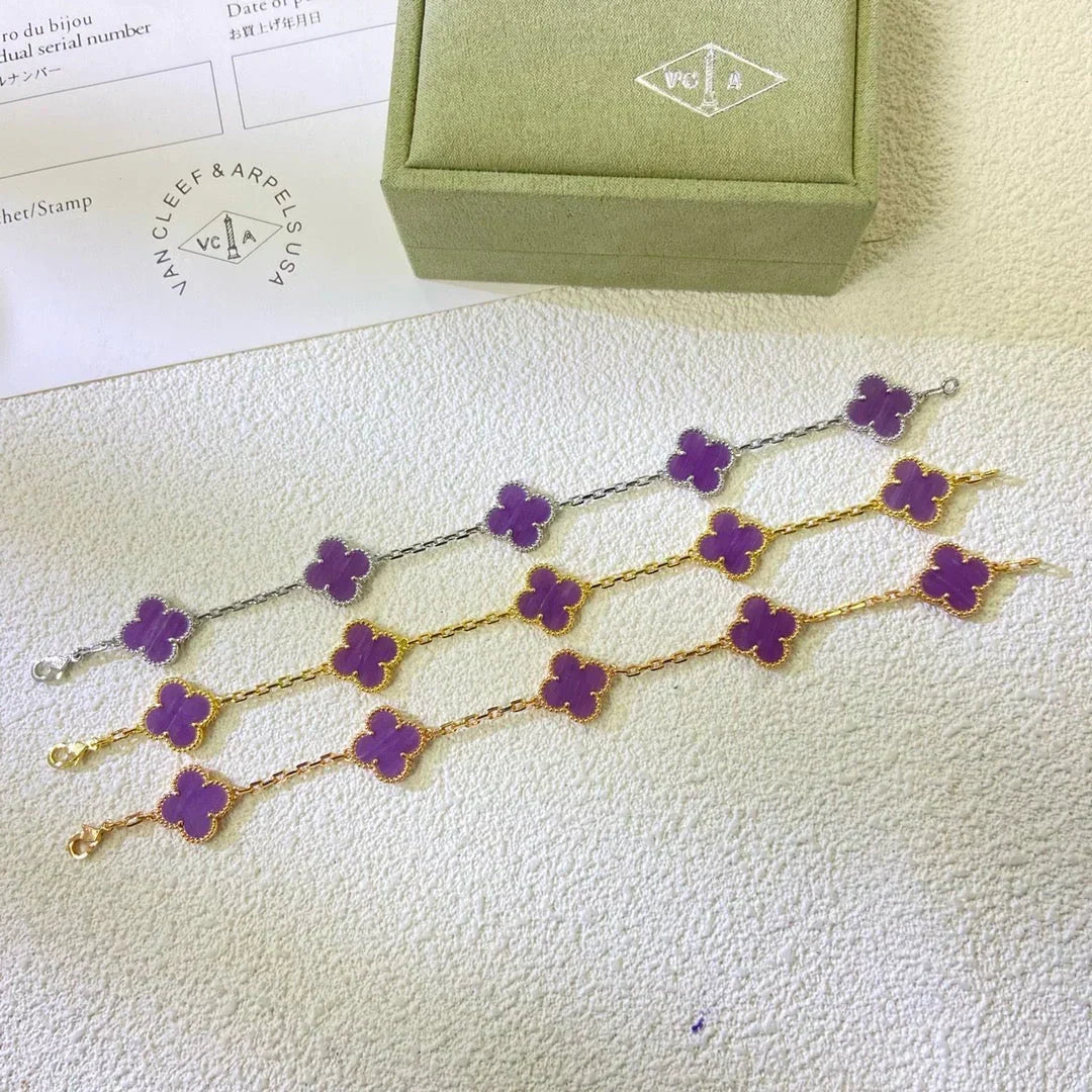 [Mysitc ]New  CLOVER 5 MOTIF VIOLET BRACELET COLLECTION