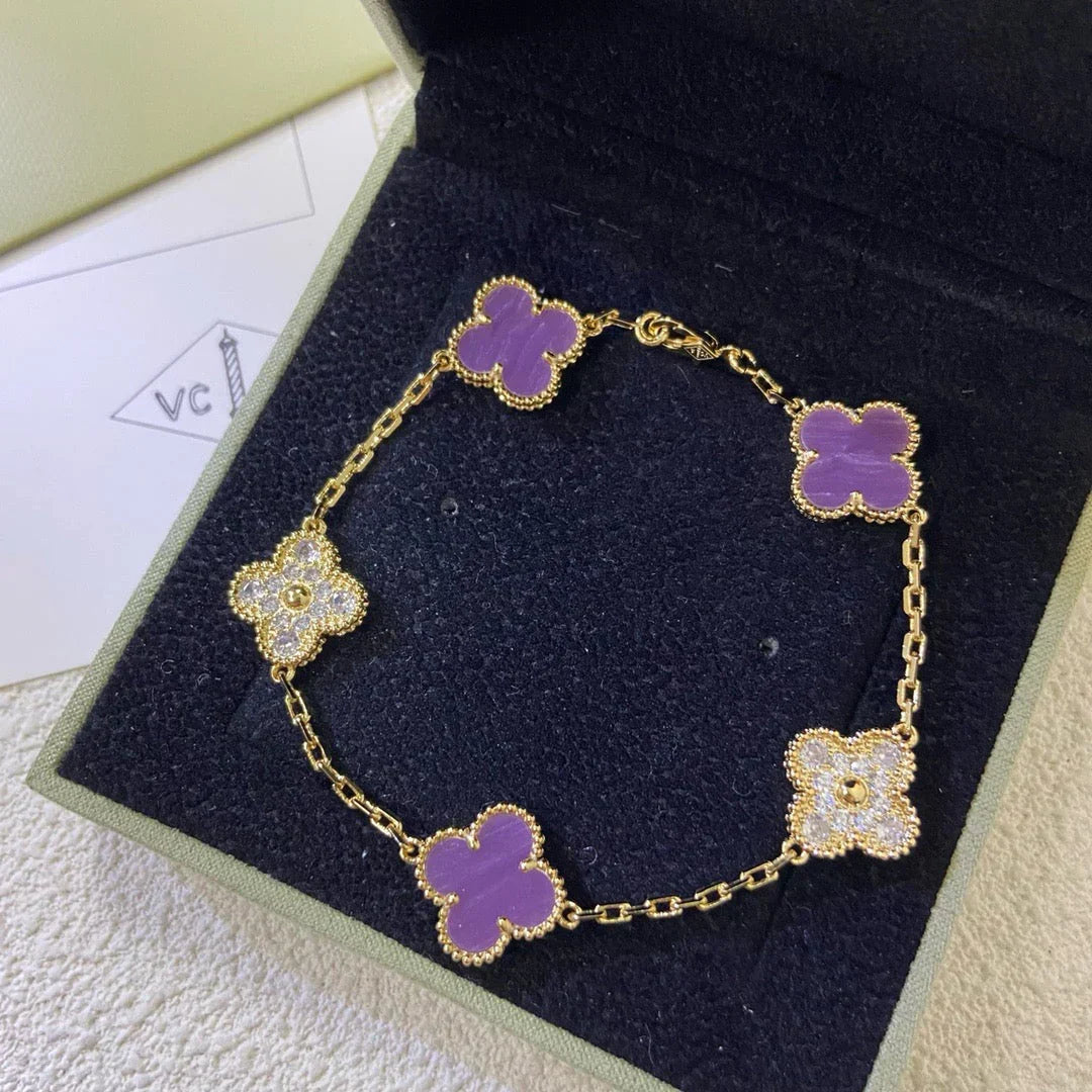 [Mysitc ]New  CLOVER 5 MOTIF VIOLET BRACELET COLLECTION