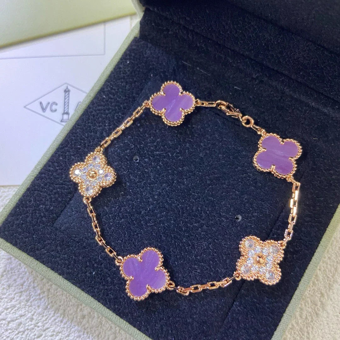 [Mysitc ]New  CLOVER 5 MOTIF VIOLET BRACELET COLLECTION