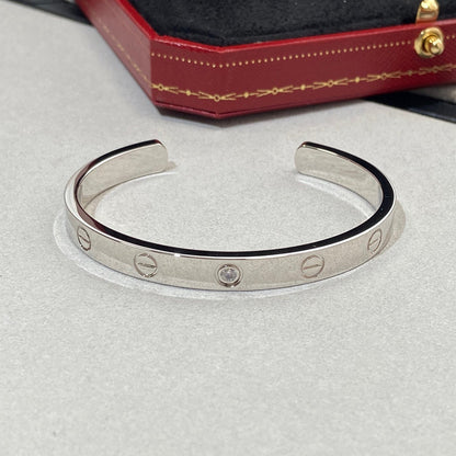 Mysitc LOVE BRACELET 6.1MM 1 DIAMOND OPEN CUFF