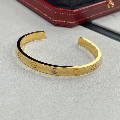 Mysitc LOVE BRACELET 6.1MM 1 DIAMOND OPEN CUFF