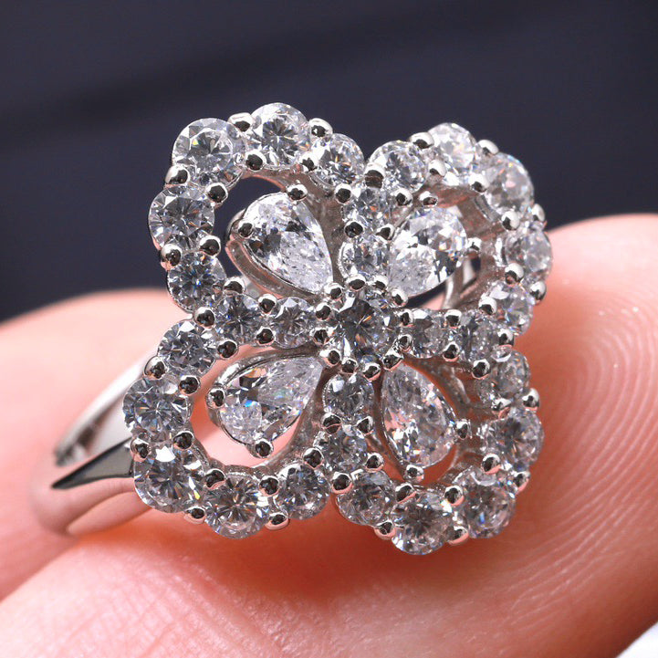 Mystic LOOP RING FULL MOTIF DIAMOND 16MM SILVER