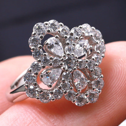 Mystic LOOP RING FULL MOTIF DIAMOND 16MM SILVER