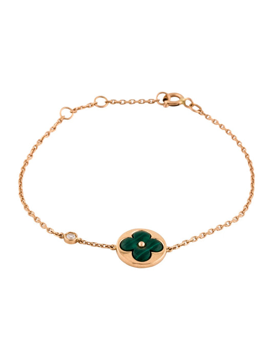 Mysitc SUN MALACHITE 1 DIAMOND PINK GOLD BRACELET