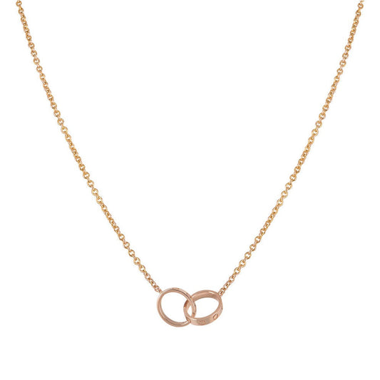Mysitc LOVE NECKLACE DOUBLE RING ピンクゴールド