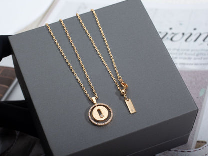 [Mystic ]Mystic  MOVE PM NECKLACE PINK GOLD DIAMOND