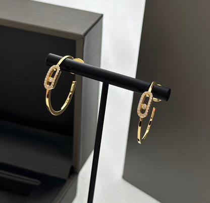 [Mystic ]CREOLES MOVE UNO PM DIAMOND EARRINGS