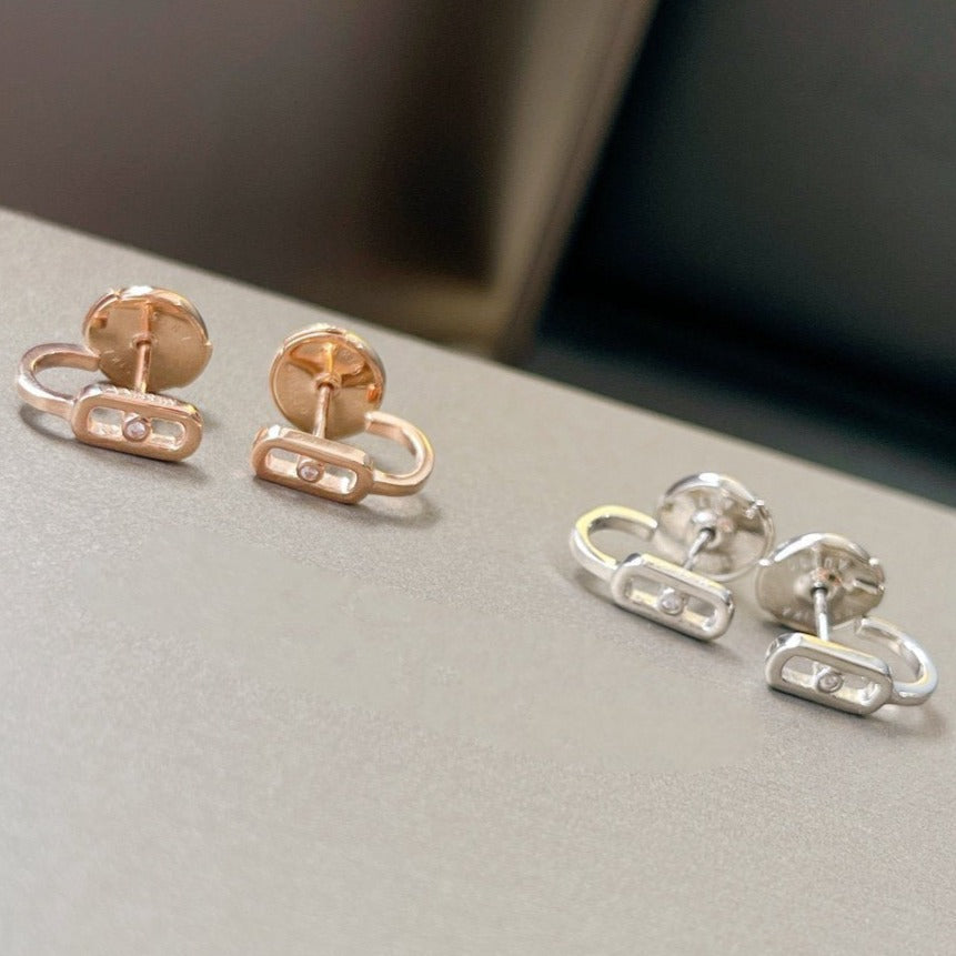 [Mystic ]CREOLES MOVE UNO MINI 1 DIAMOND EARRINGS