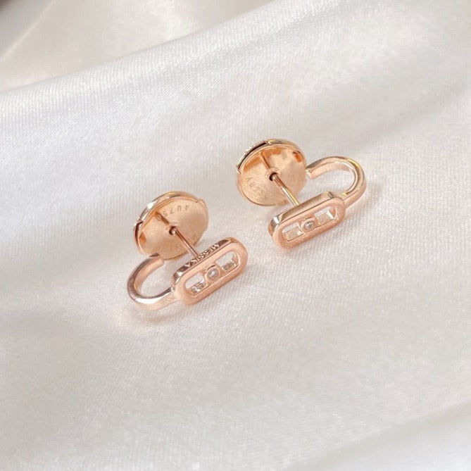[Mystic ]CREOLES MOVE UNO MINI 1 DIAMOND EARRINGS