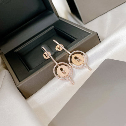[Mystic ]Mystic  MOVE ARROW PINK GOLD DIAMOND EARRINGS
