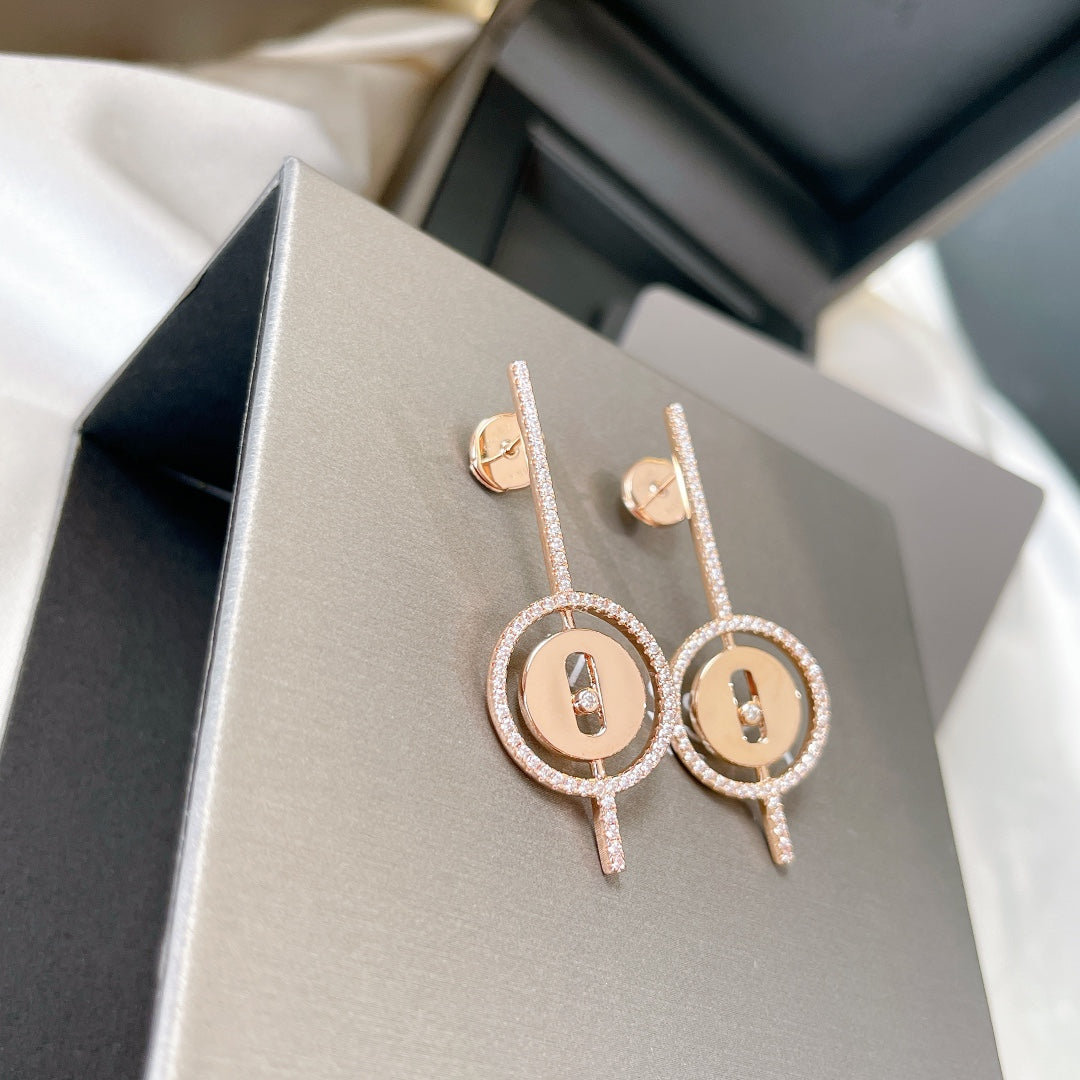 [Mystic ]Mystic  MOVE ARROW PINK GOLD DIAMOND EARRINGS