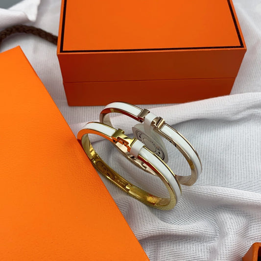 Mysitc CLASSIC HM CLIC WHITE 8MM ENAMEL BRACELET