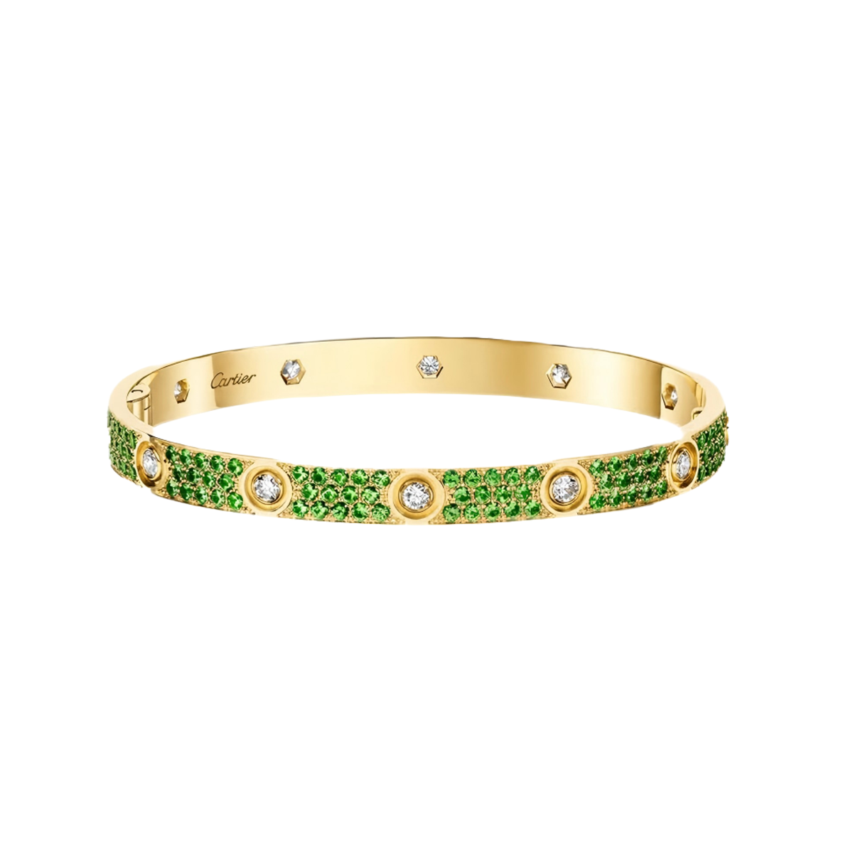 [Mysitc ] 2026 PAVE GEMSTONE LOVE BRACELET 6.1MM 10 DIAMONDS