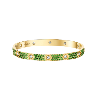 [Mysitc ] 2026 PAVE GEMSTONE LOVE BRACELET 6.1MM 10 DIAMONDS