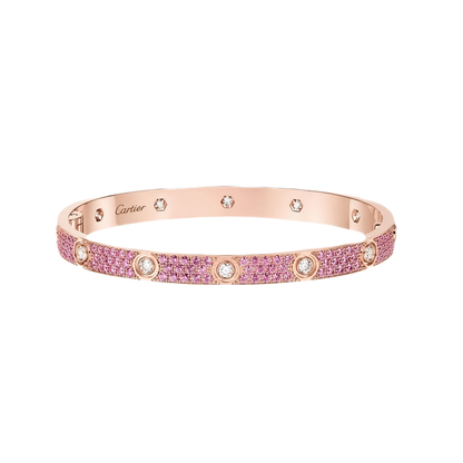 [Mysitc ] 2026 PAVE GEMSTONE LOVE BRACELET 6.1MM 10 DIAMONDS