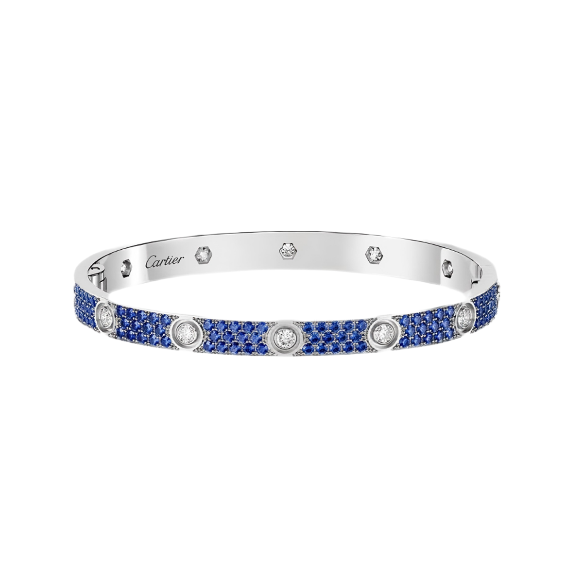 [Mysitc ] 2026 PAVE GEMSTONE LOVE BRACELET 6.1MM 10 DIAMONDS