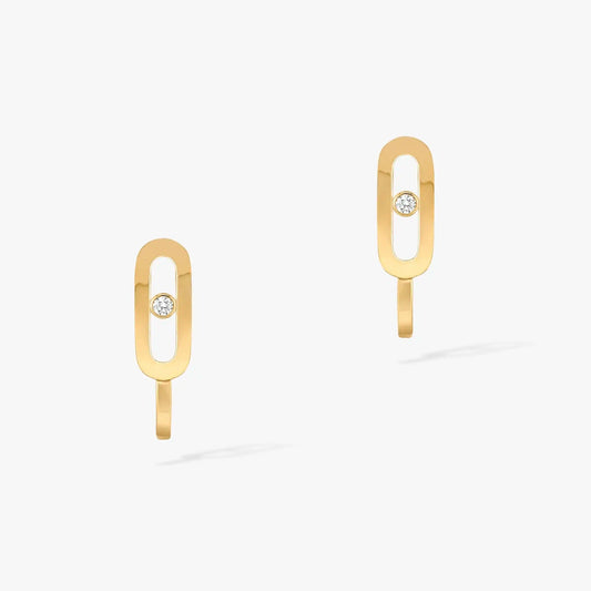 [Mystic ]CREOLES MOVE UNO MINI 1 DIAMOND EARRINGS