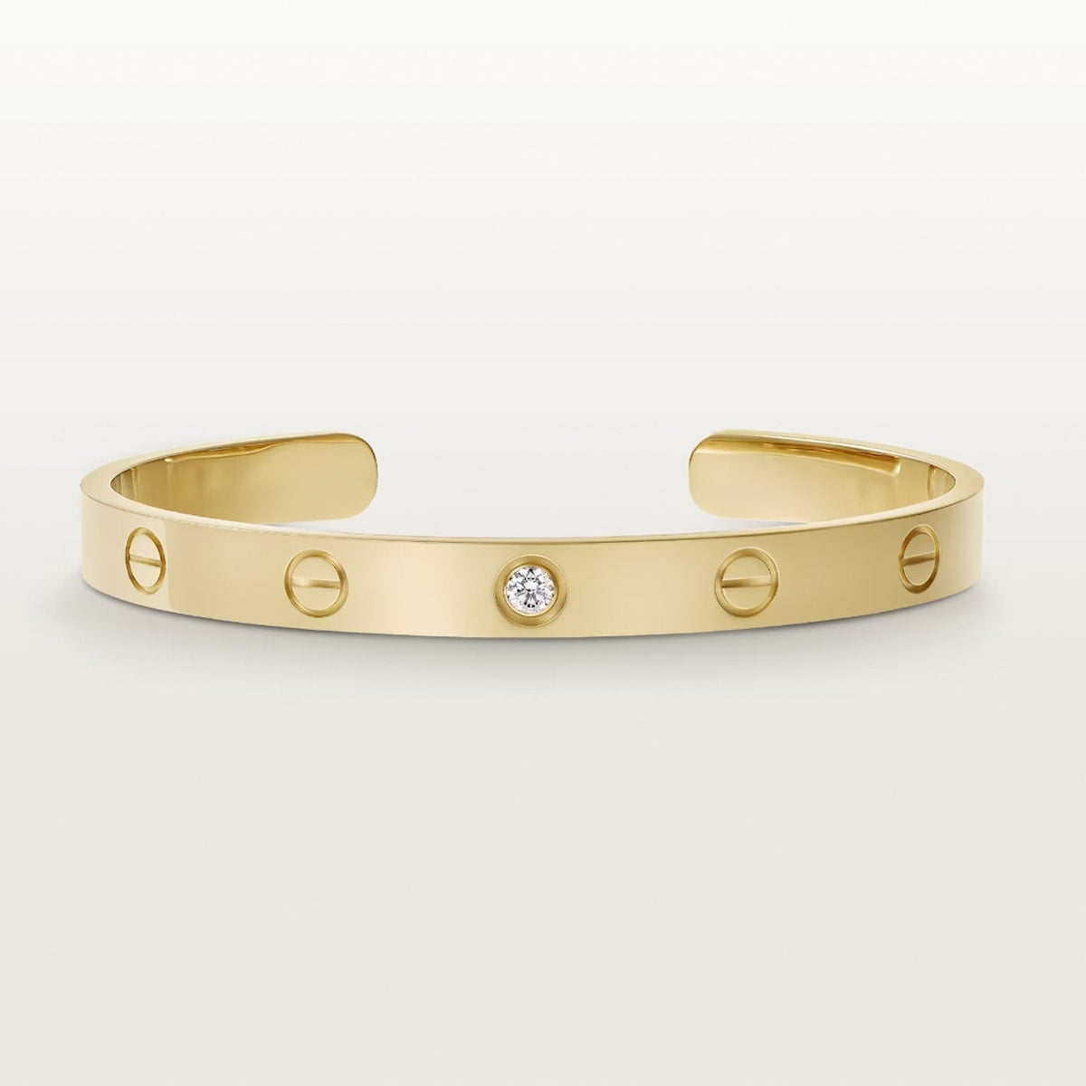 Mysitc LOVE BRACELET 6.1MM 1 DIAMOND OPEN CUFF