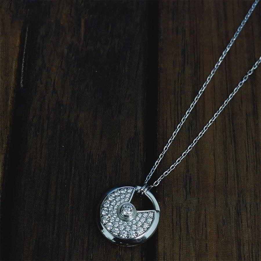 Mysitc AMULETTE SILVER FULL DIAMOND NECKLACE