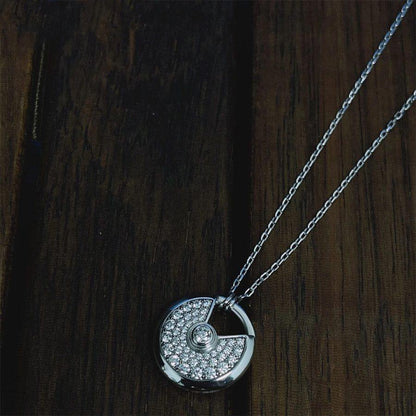 Mysitc AMULETTE SILVER FULL DIAMOND NECKLACE