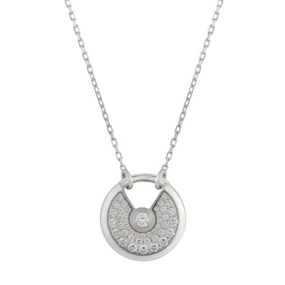 Mysitc AMULETTE SILVER FULL DIAMOND NECKLACE