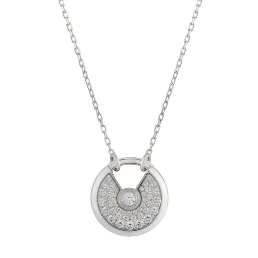 Mysitc AMULETTE SILVER FULL DIAMOND NECKLACE