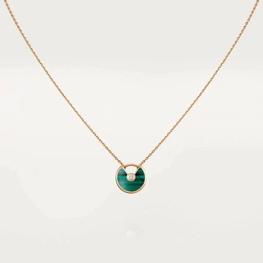Mysitc AMULETTE ROSE GOLD MALACHITE NECKLACE