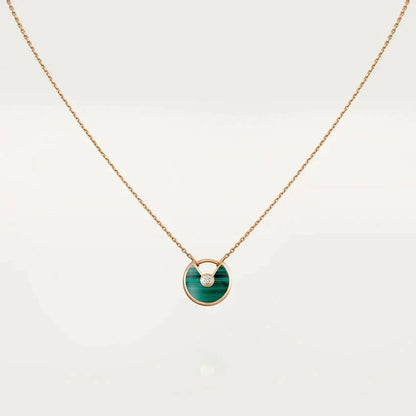 Mysitc AMULETTE ROSE GOLD MALACHITE NECKLACE