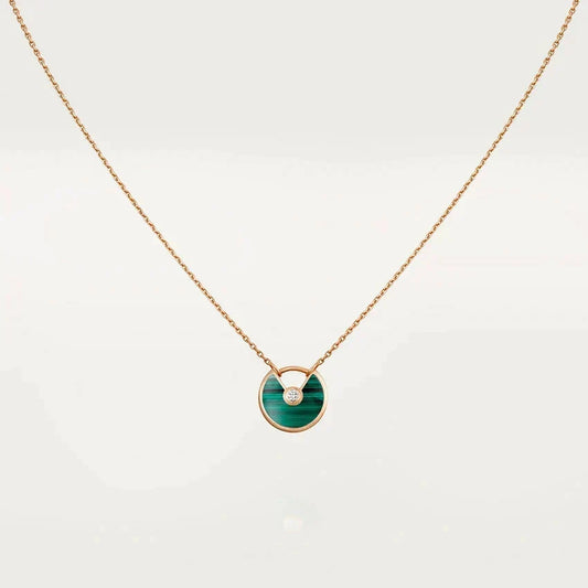 Mysitc AMULETTE ROSE GOLD MALACHITE NECKLACE