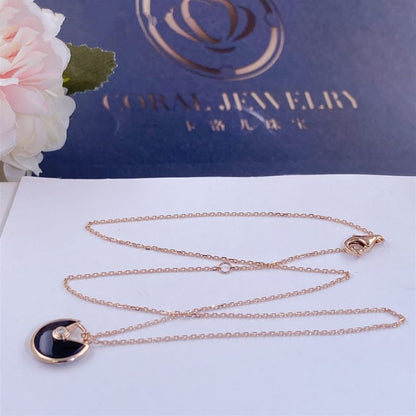 Mysitc AMULETTE ROSE GOLD ONYX NECKLACE