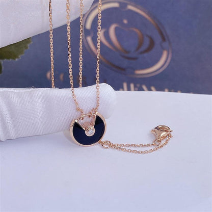 Mysitc AMULETTE ROSE GOLD ONYX NECKLACE