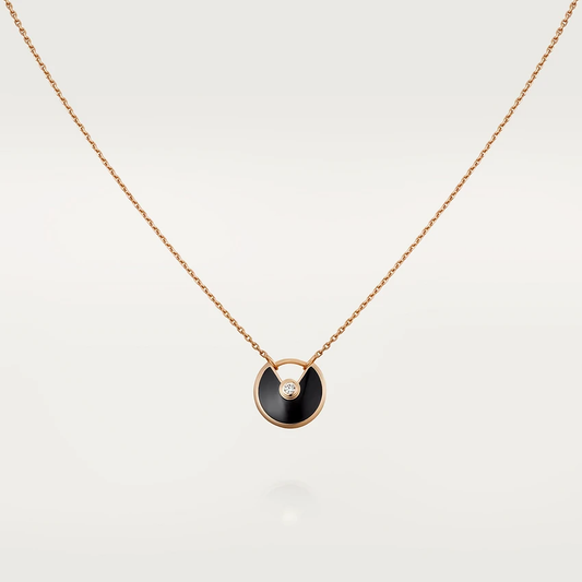 Mysitc AMULETTE ROSE GOLD ONYX NECKLACE