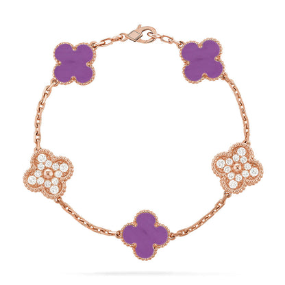 [Mysitc ]New  CLOVER 5 MOTIF VIOLET BRACELET COLLECTION