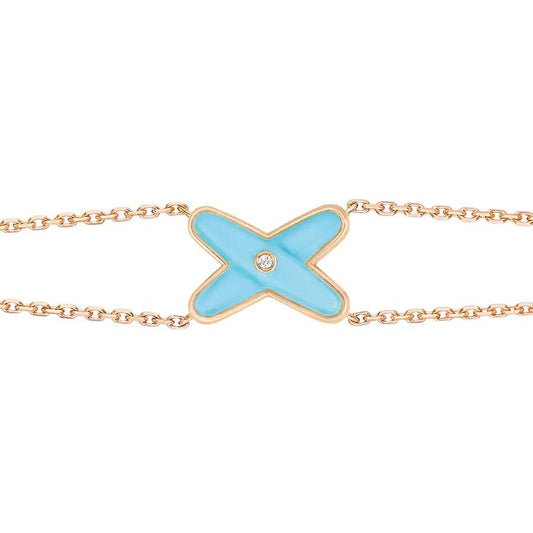 Mysitc JEUX BRACELET TURQUOISE PINK GOLD 1 DIAMOND