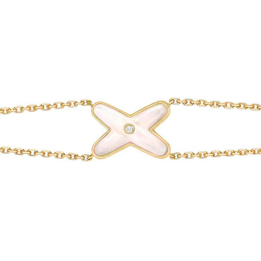 Mysitc JEUX BRACELET WHITE MOP GOLD 1 DIAMOND