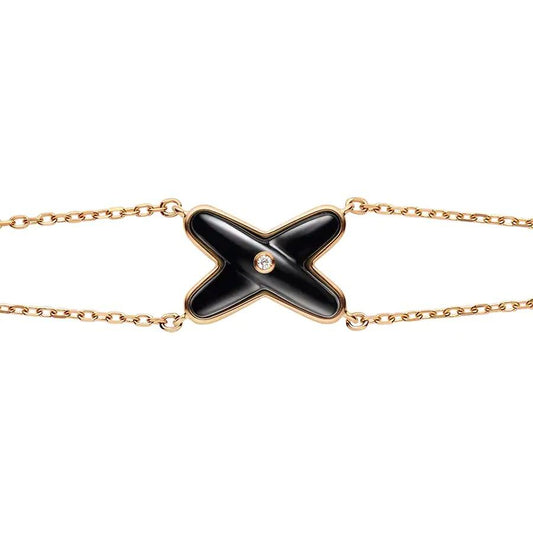 Mysitc JEUX BRACELET ONYX PINK GOLD 1 DIAMOND