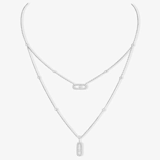 [Mystic ]MOVE 2 ROW DIAMOND NECKLACE