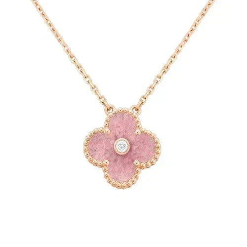 Mystic CLOVER 15MM ダイアモンド ロードナイト ネックレス