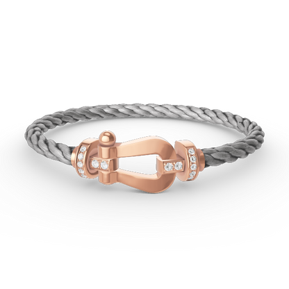 Mysitc FORCE LARGE HORSESHOE HALF DIAMOND BRACELET ROSE GOLD