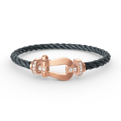 Mysitc FORCE LARGE HORSESHOE HALF DIAMOND BRACELET ROSE GOLD
