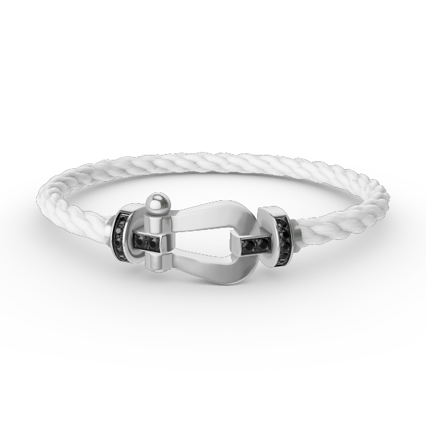 Mystic FORCE GROSSES HUFEISEN SCHWARZER DIAMANT ARMBAND SILBER