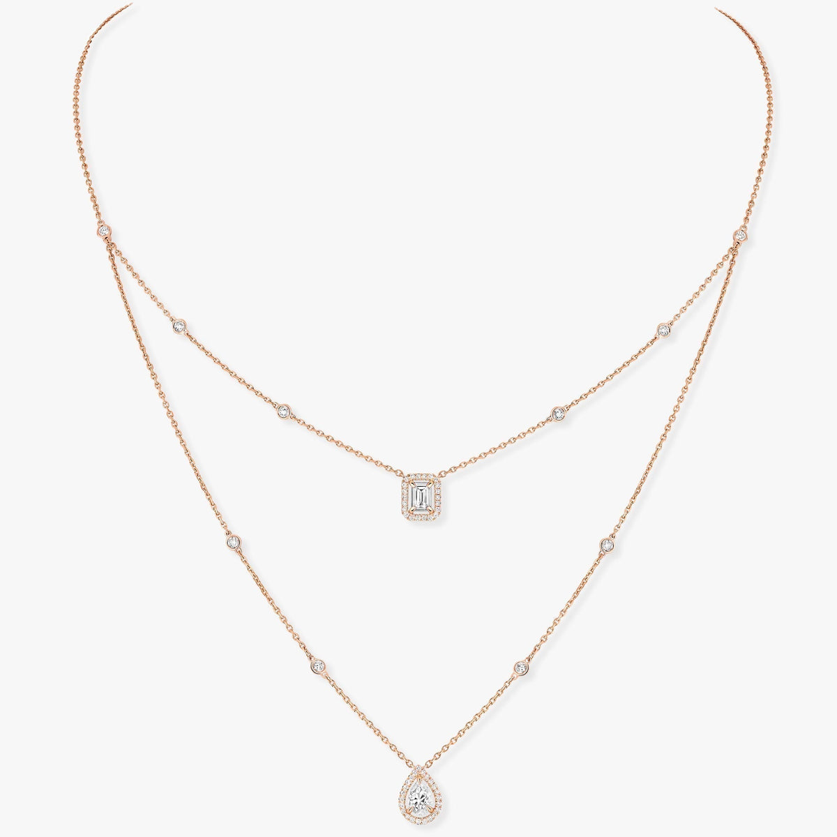 [Mystic ]MY TWIN 2 ROW DIAMOND NECKLACE