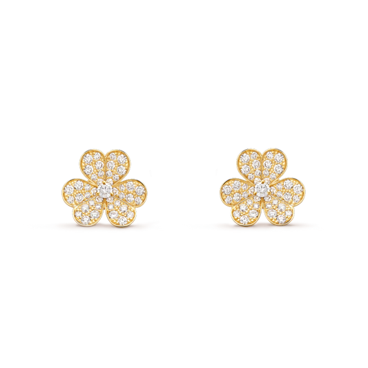 Mysitc FRIVOLE GOLD FLOWER DIAMOND EARRINGS