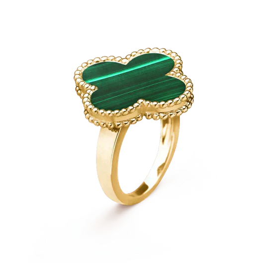 Mysitc CLOVER MALACHITE RING