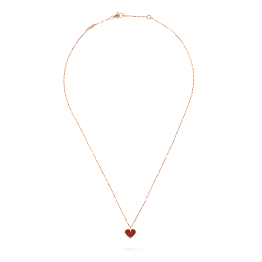 Mysitc SWEET CLOVER CARNELIAN HEART NECKLACE
