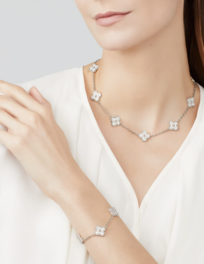 [Mysitc ]CLOVER 10 MOTIVE VOLL BESETZTE DIAMANTENKETTE
