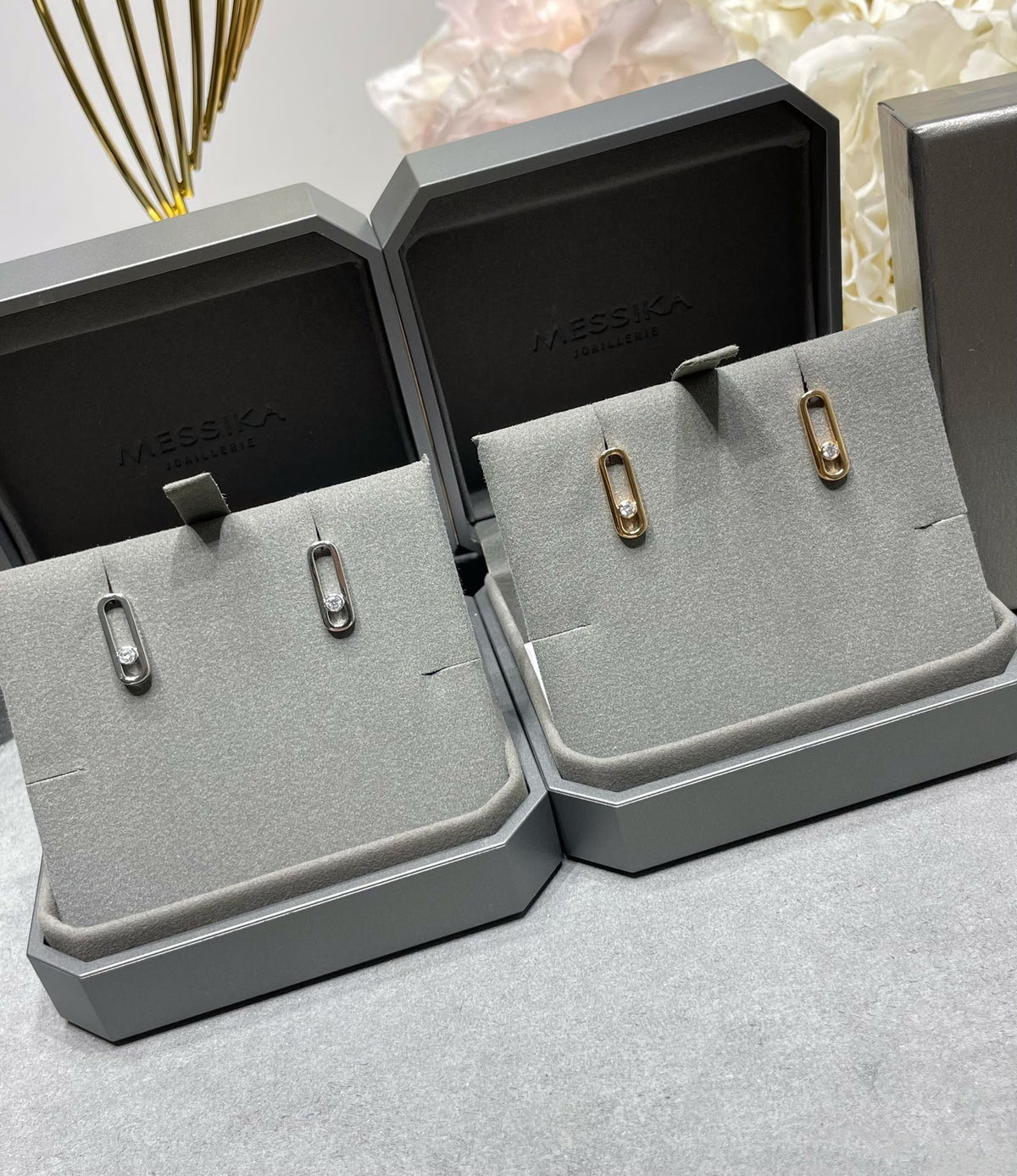 [Mystic ]MOVE UNO SMALL 1 DIAMOND EARRINGS