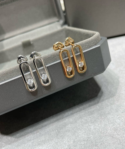 [Mystic ]MOVE UNO SMALL 1 DIAMOND EARRINGS