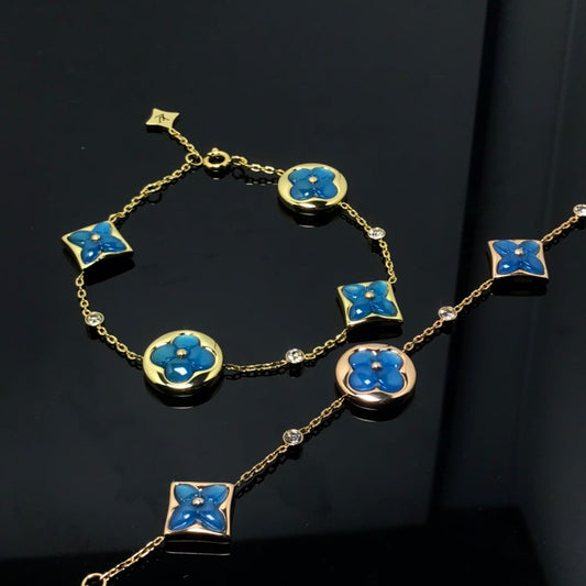Mysitc STAR AND SUN 4 MOTIF BLUE BRACELET